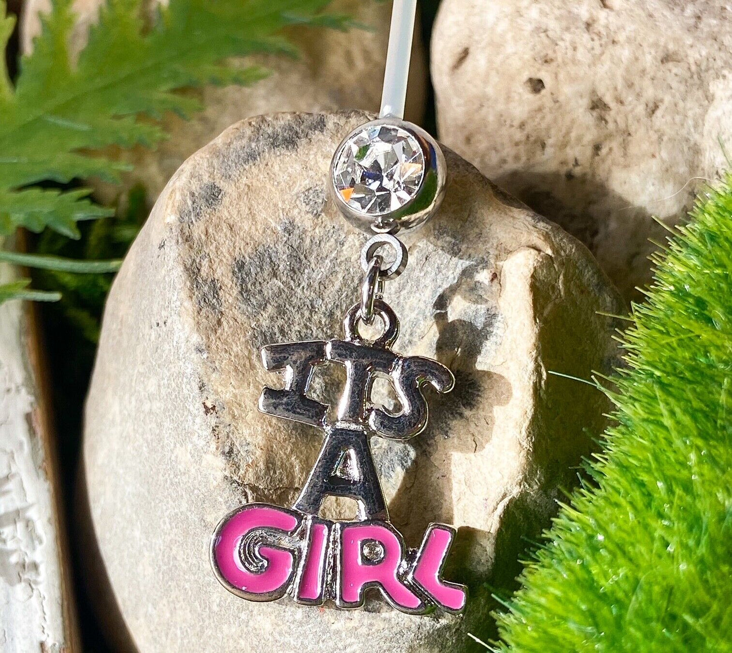 2" Bioflex Pregnancy Belly Ring It's a Boy/Girl Maternity Navel Naval