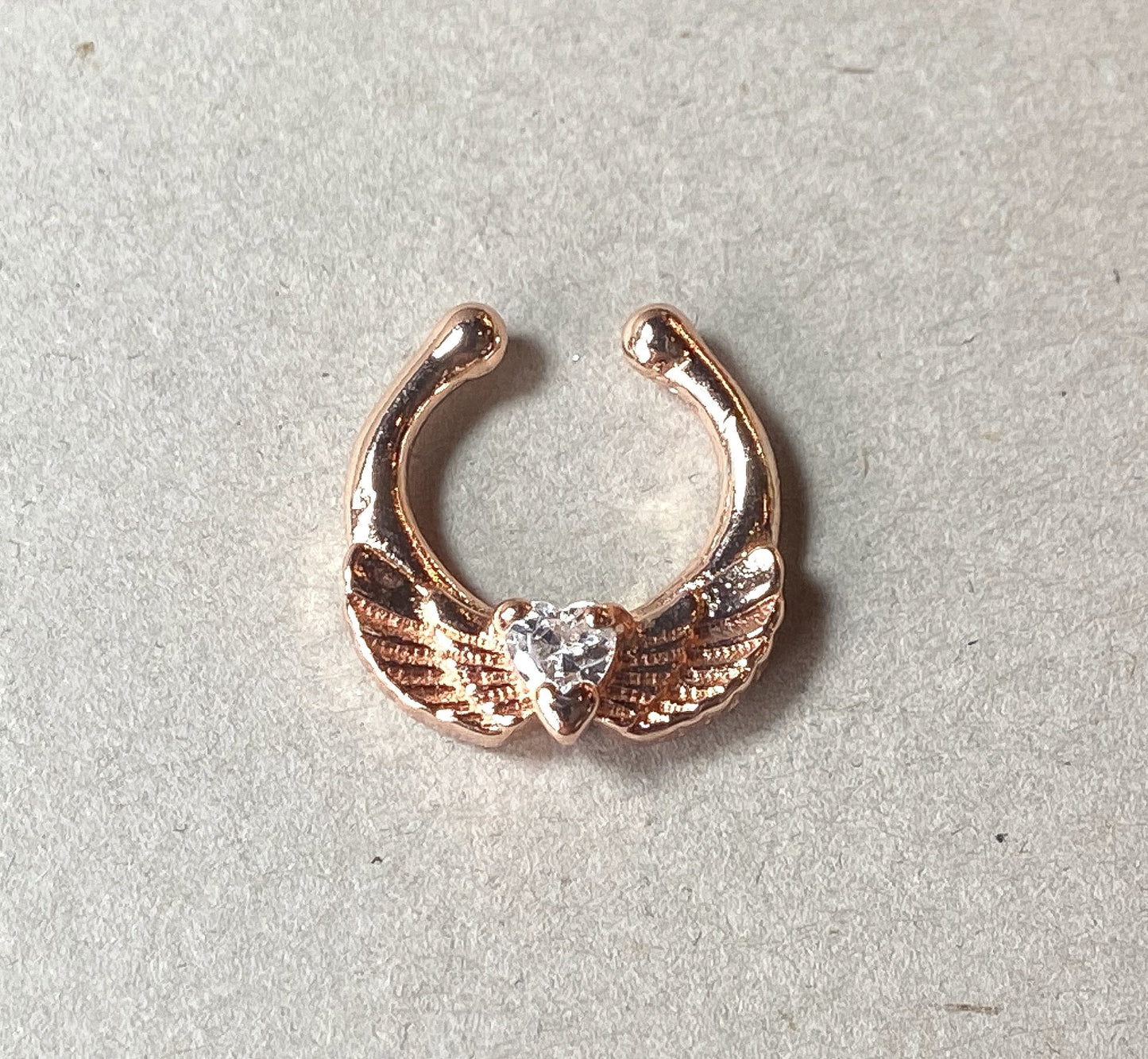 1pc Non-Piercing Angel Wings Septum Hanger Clip-On Fake Nose Ring Body Jewelry