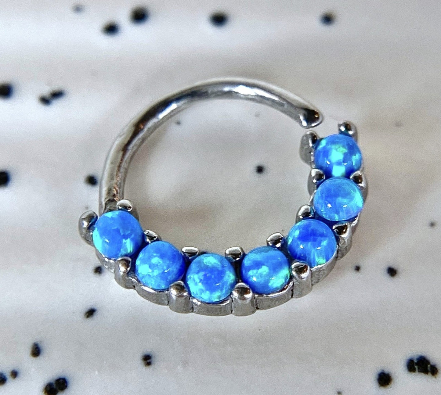1pc Bendable 7 Opals Front Facing Hoop Septum Ring Cartilage Daith Helix Tragus