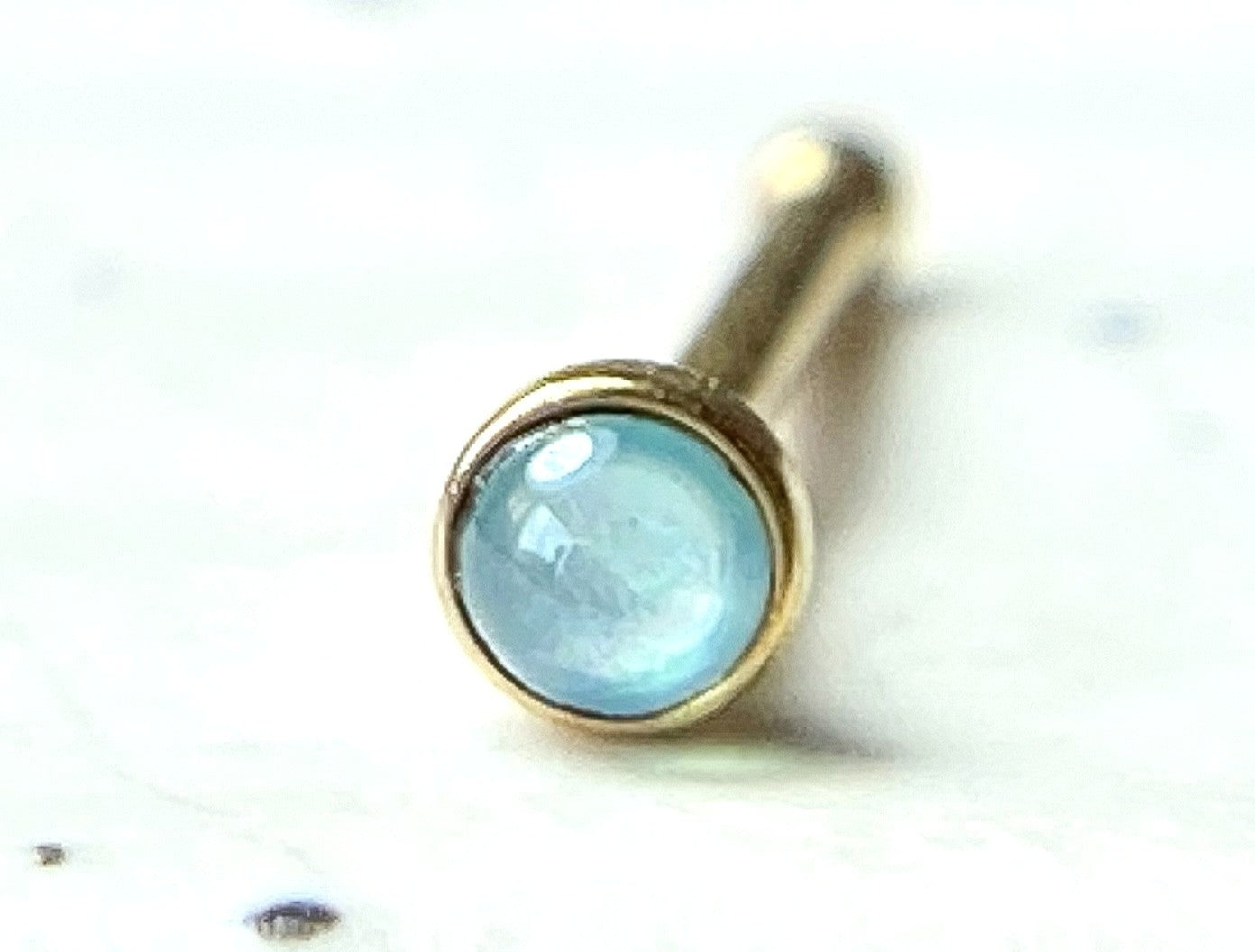 1pc Illuminating Stone Nose Bone Stud Ring Nostril Piercing Jewelry 20g