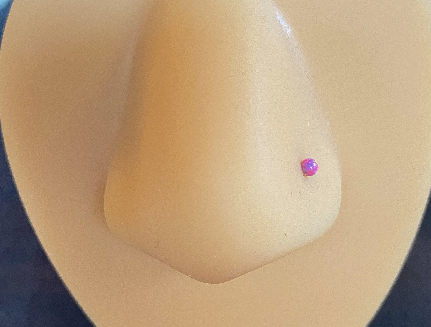 1pc Opal Ball Surgical Steel 20g Nose Stud Bone Ring - choose color