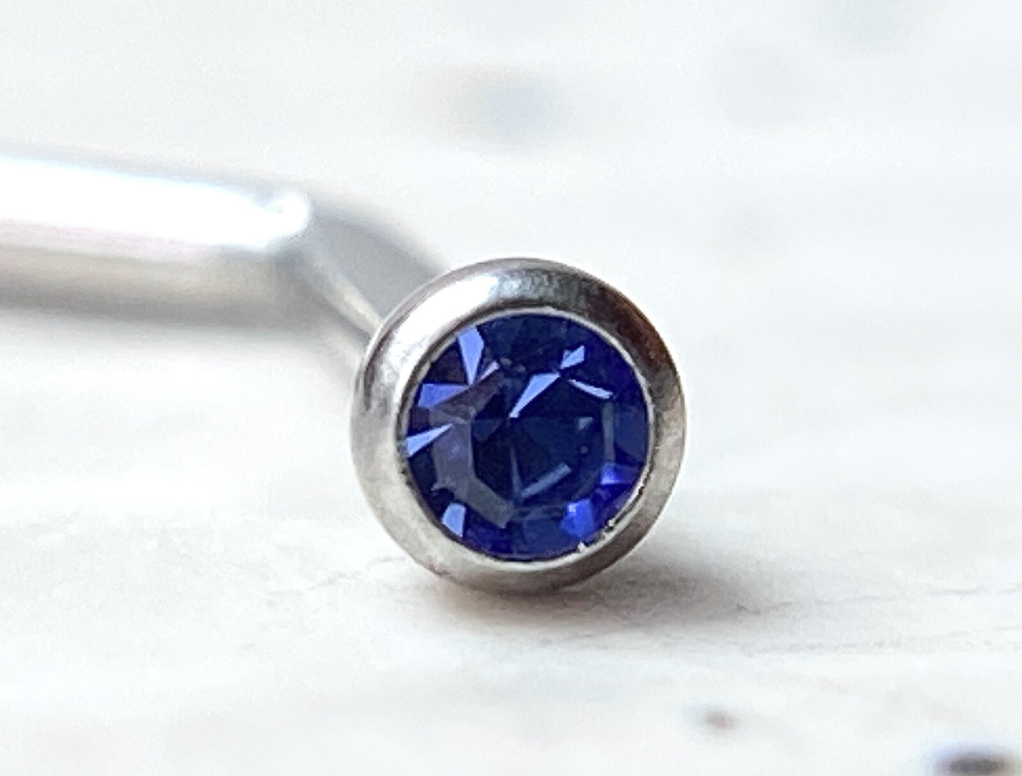 1pc L-Bend 20g Nose Ring Stud Screw Press-Fit CZ Gem 316L Surgical Steel
