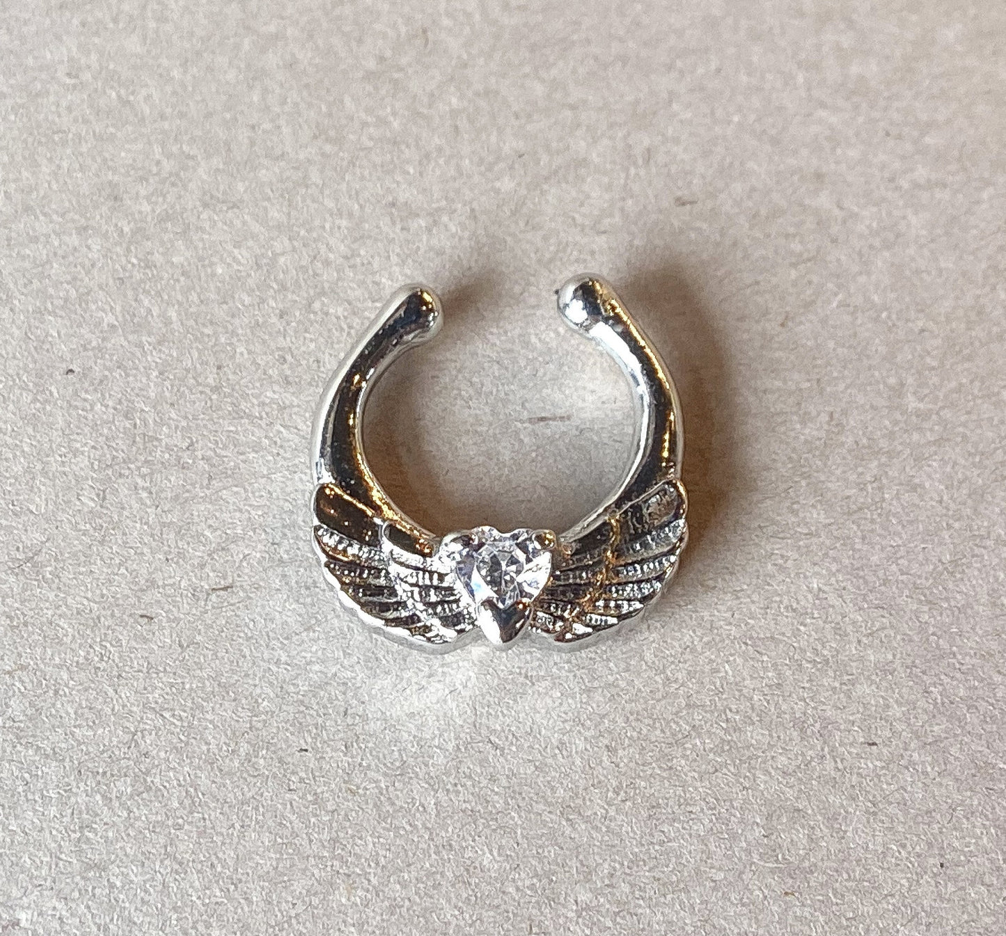1pc Non-Piercing Angel Wings Septum Hanger Clip-On Fake Nose Ring Body Jewelry