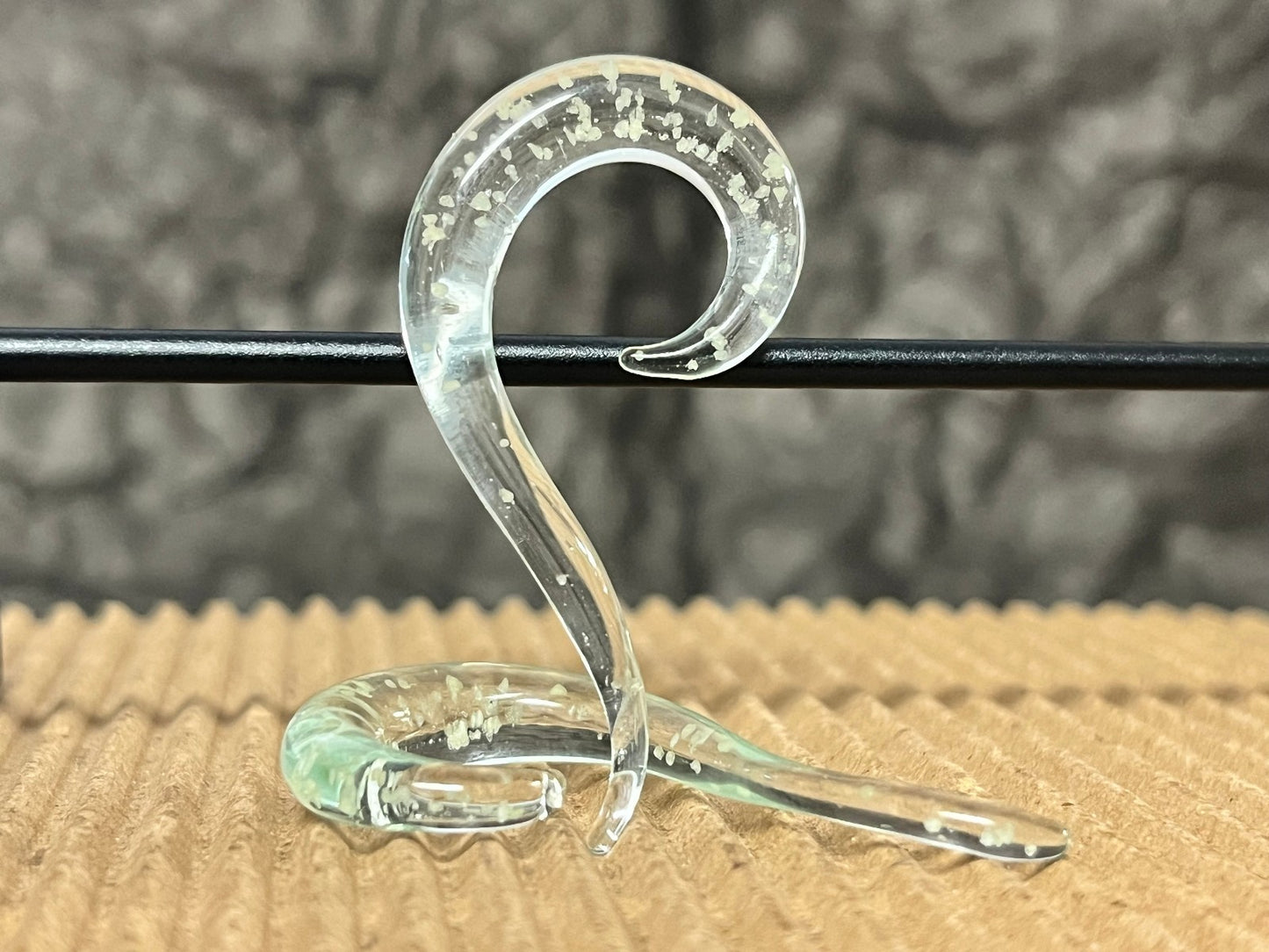 PAIR Glow in the Dark Glass Spiral Hanging Tapers Expanders Plugs Gauges