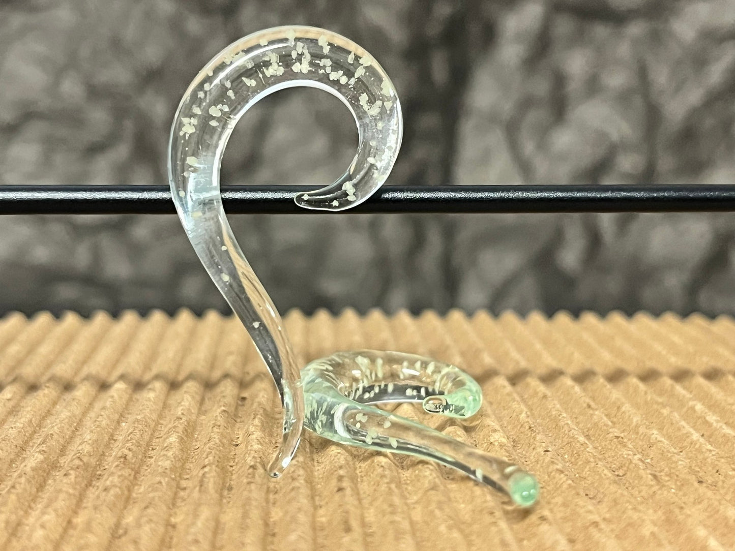 PAIR Glow in the Dark Glass Spiral Hanging Tapers Expanders Plugs Gauges
