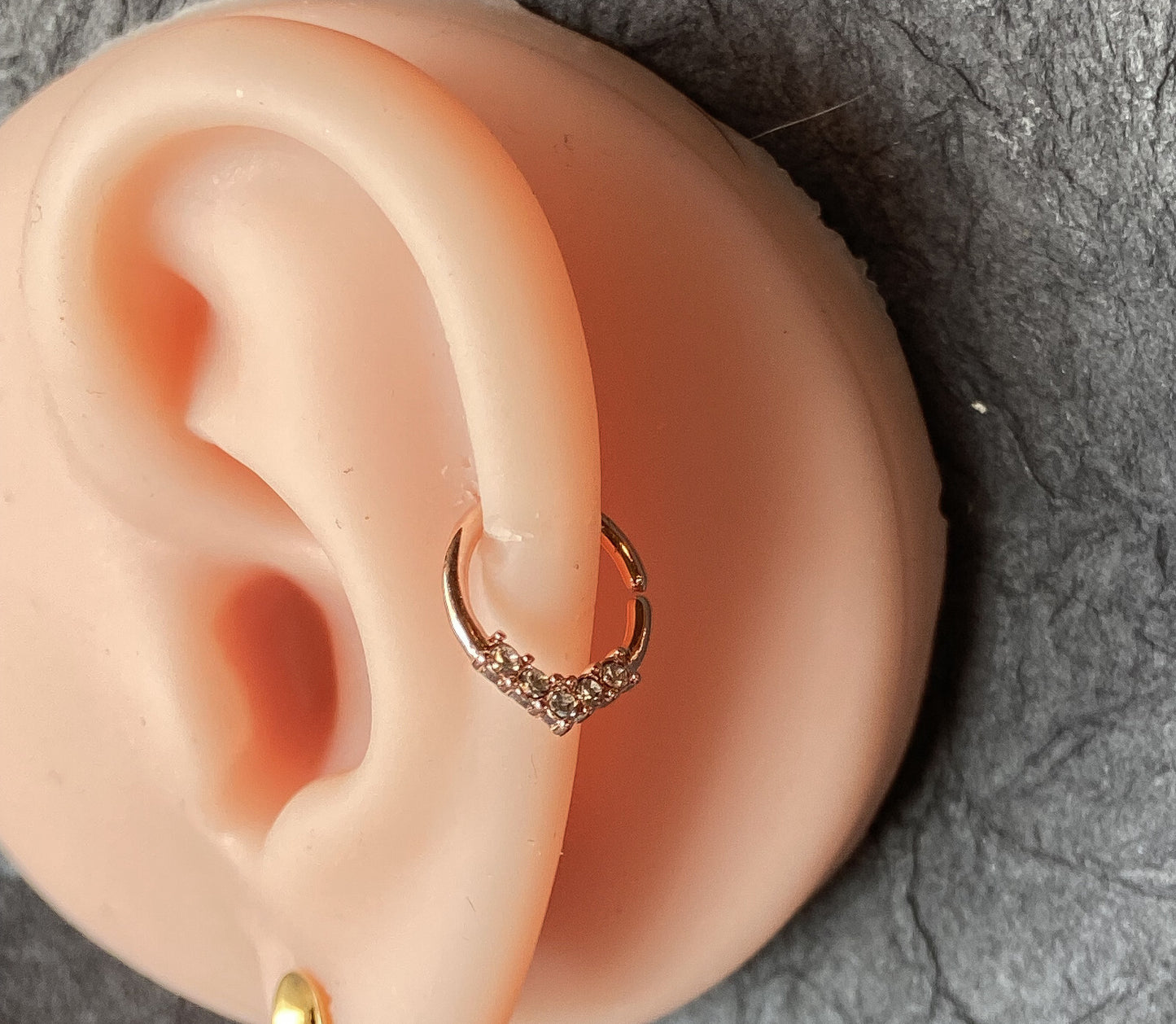 1pc V-Shaped CZ Gems Bendable Hoop Ring Septum Daith Rook Tragus Ear Cartilage