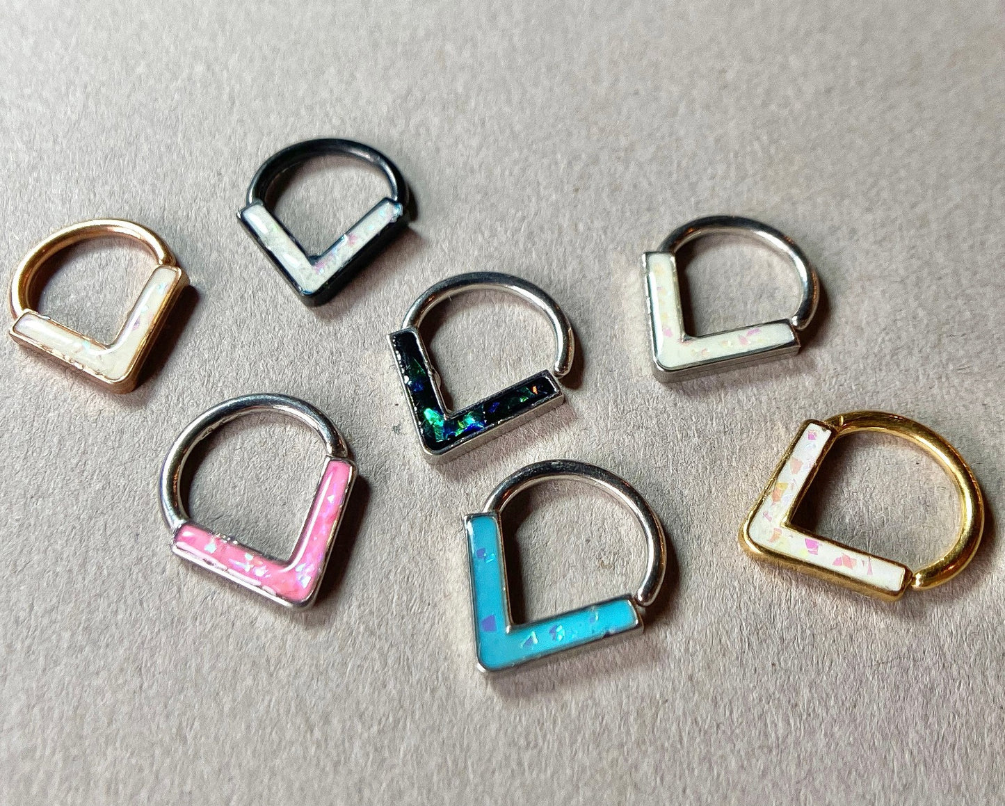 1pc Chevron Opal Glitter Bendable Ring Nose Septum Cartilage Helix Daith Tragus