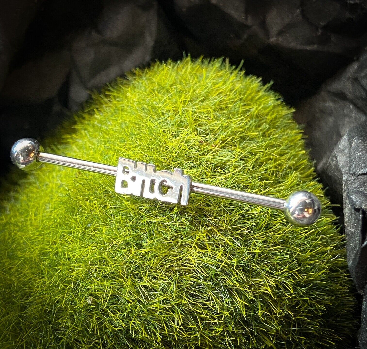 1pc Word Steel Industrial Barbell Piercing - choose from SEXY, B*TCH or F*CK ME