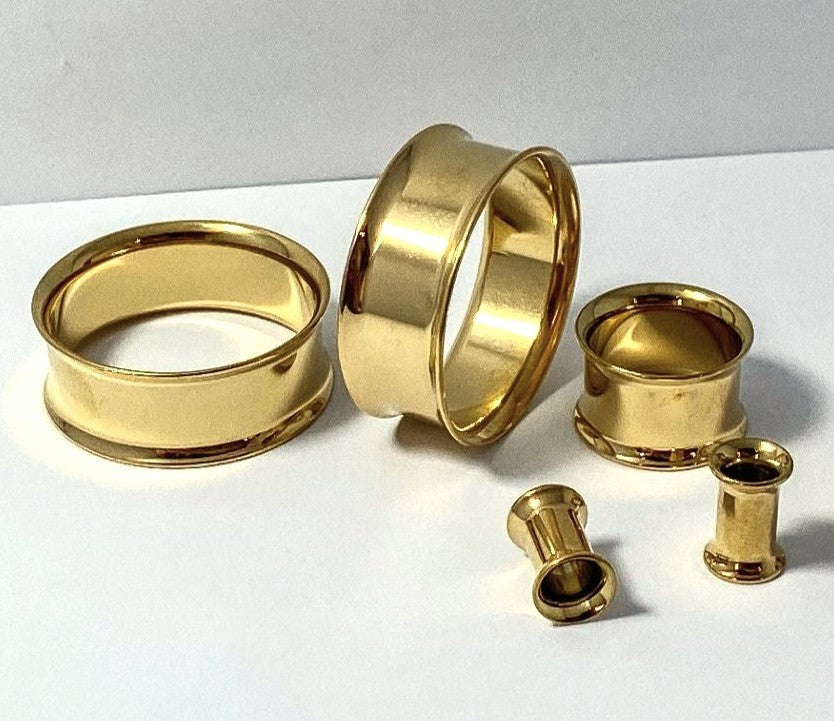 PAIR Solid Implant Grade Titanium Double Flare Tunnels Plugs Gauges Body Jewelry