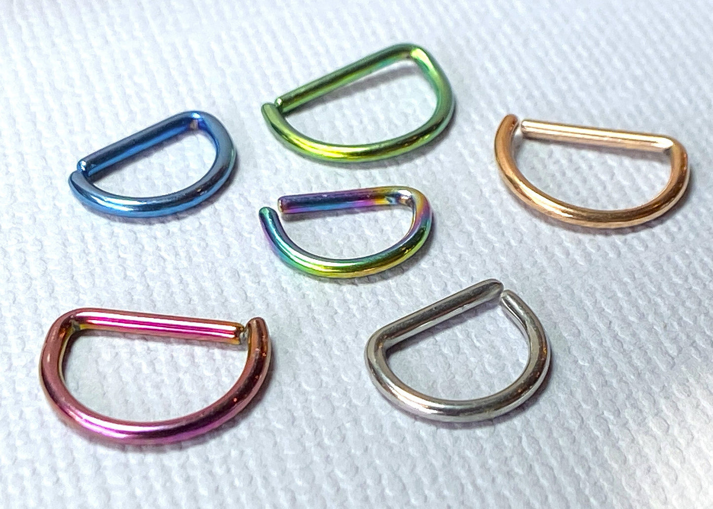 D-Shaped 16g Cartilage Rook Daith Helix Tragus Septum Nose Hoop Ring