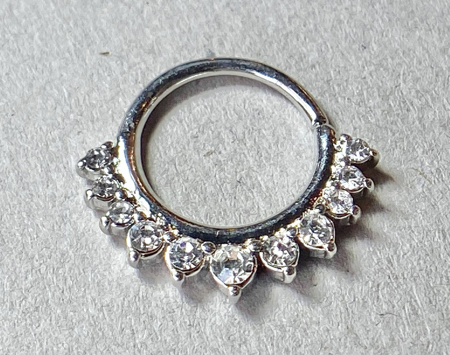 1pc Half Circle Gems Bendable Hoop Ring Septum Daith Rook Tragus Ear Cartilage