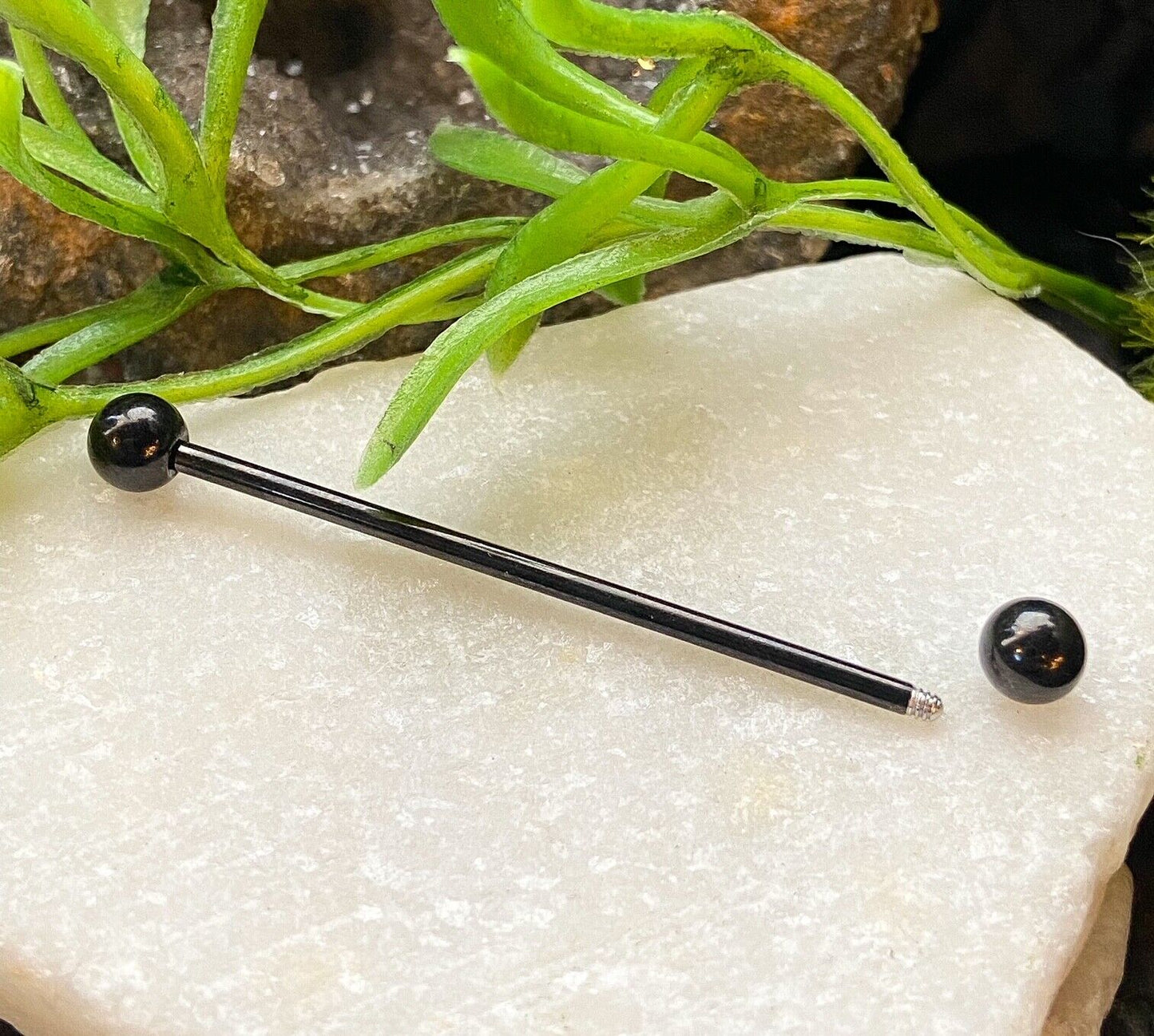 1pc Titanium Ion Plated 316L Surgical Steel Industrial Barbell 14g 38mm 1.5"