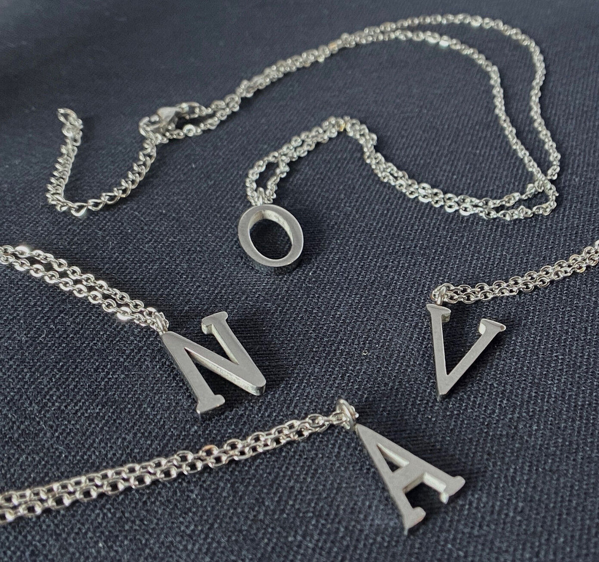 Steel Initial / Alphabet Pendant on Chain Necklace - Choose From A to Z!