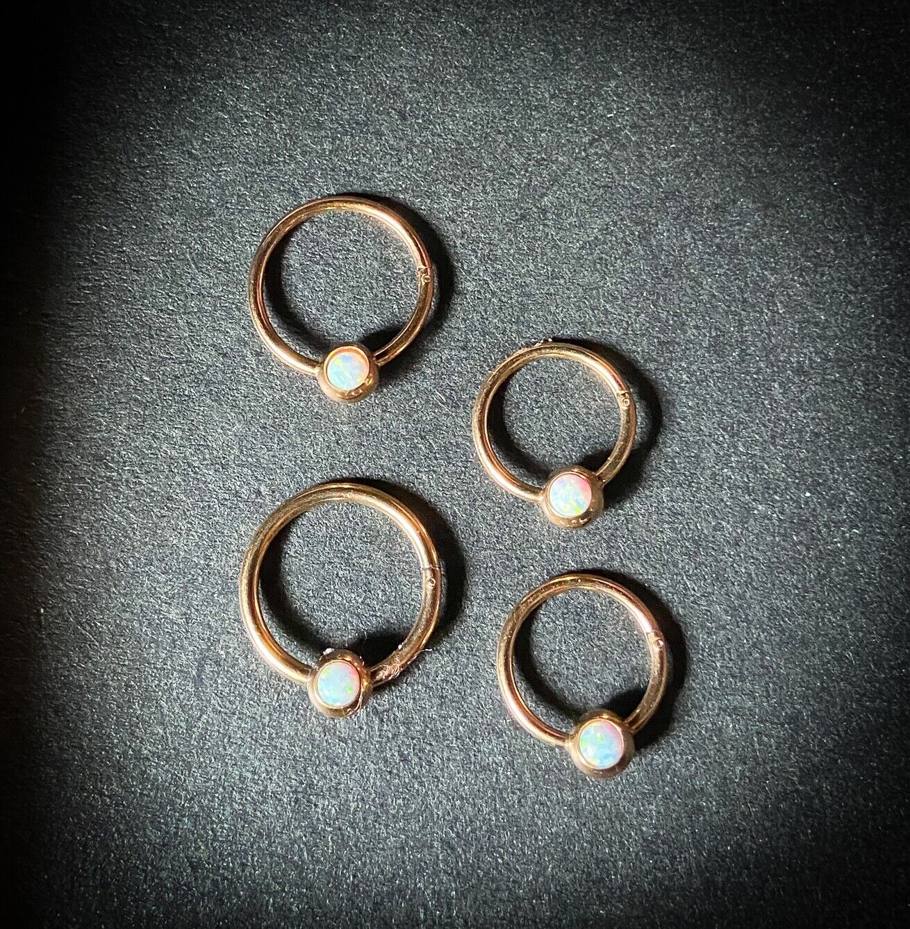 1pc Opal Ball Hinged Segment Ring Septum Clicker Captive Bead Helix Cartilage