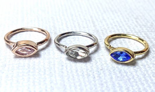 1pc Bendable Nose Hoop / Cartilage Ring Bezel Set Marquise Gem for Rook, Daith