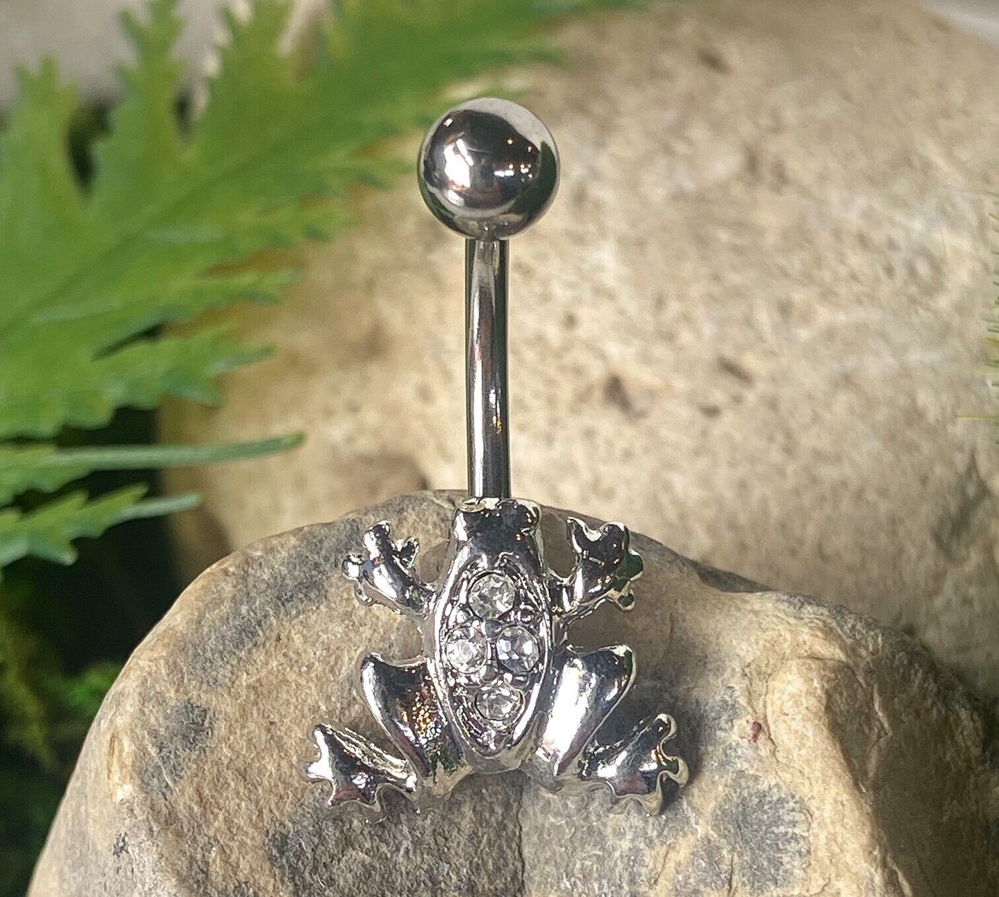 Frog CZ Gem Belly Ring Navel Naval - Only Green Left In Stock