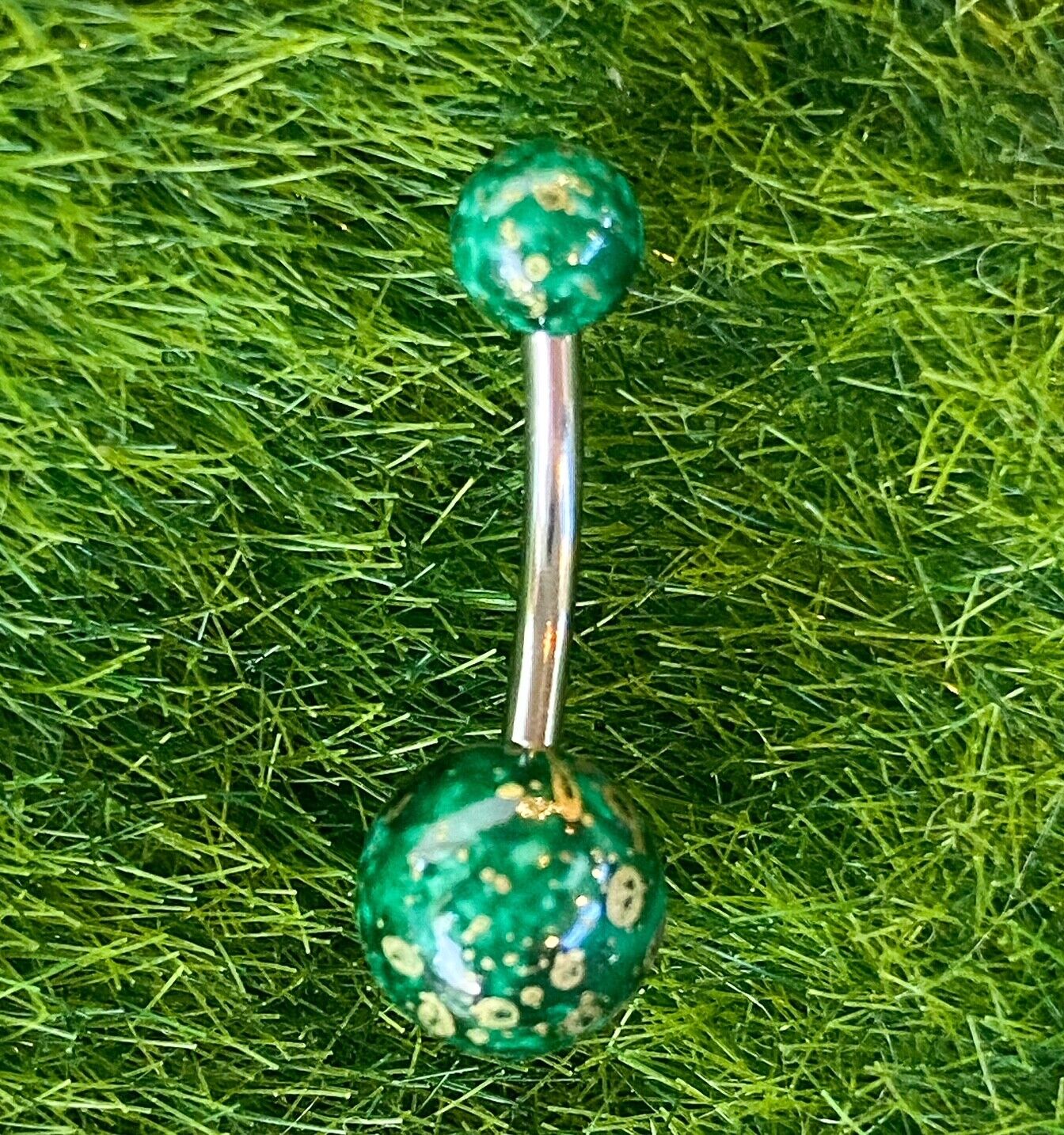 1pc Acrylic Fossil Ball Belly Ring Navel Piercing Pierced Naval Body Jewelry