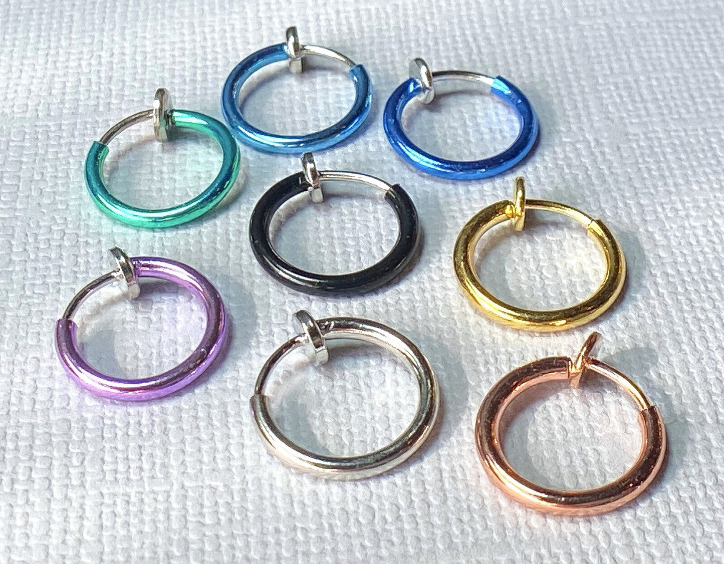 1pc Spring Action Non-Piercing Fake Faux Septum Lip Cartilage Nose Tragus Hoop Ring