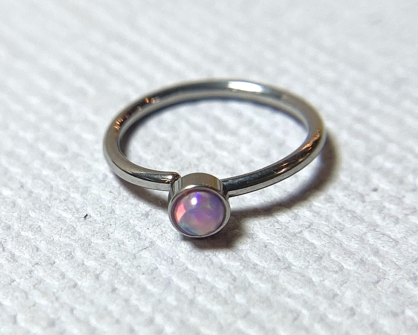 1pc Bendable Hoop Nose / Cartilage Ring w/ Set Opal Rook Daith Helix Tragus