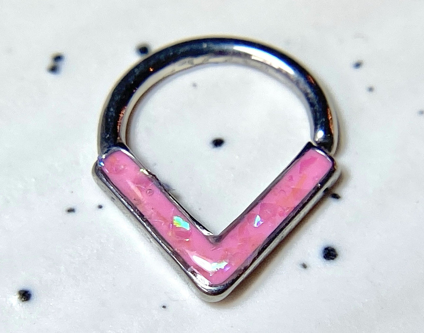 1pc Chevron Opal Glitter Bendable Ring Nose Septum Cartilage Helix Daith Tragus