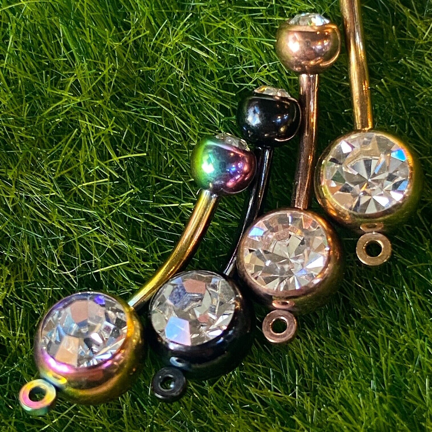 1pc Add-a-Charm Rose Gold, Yellow Gold, Black or Rainbow Belly Ring Navel Naval