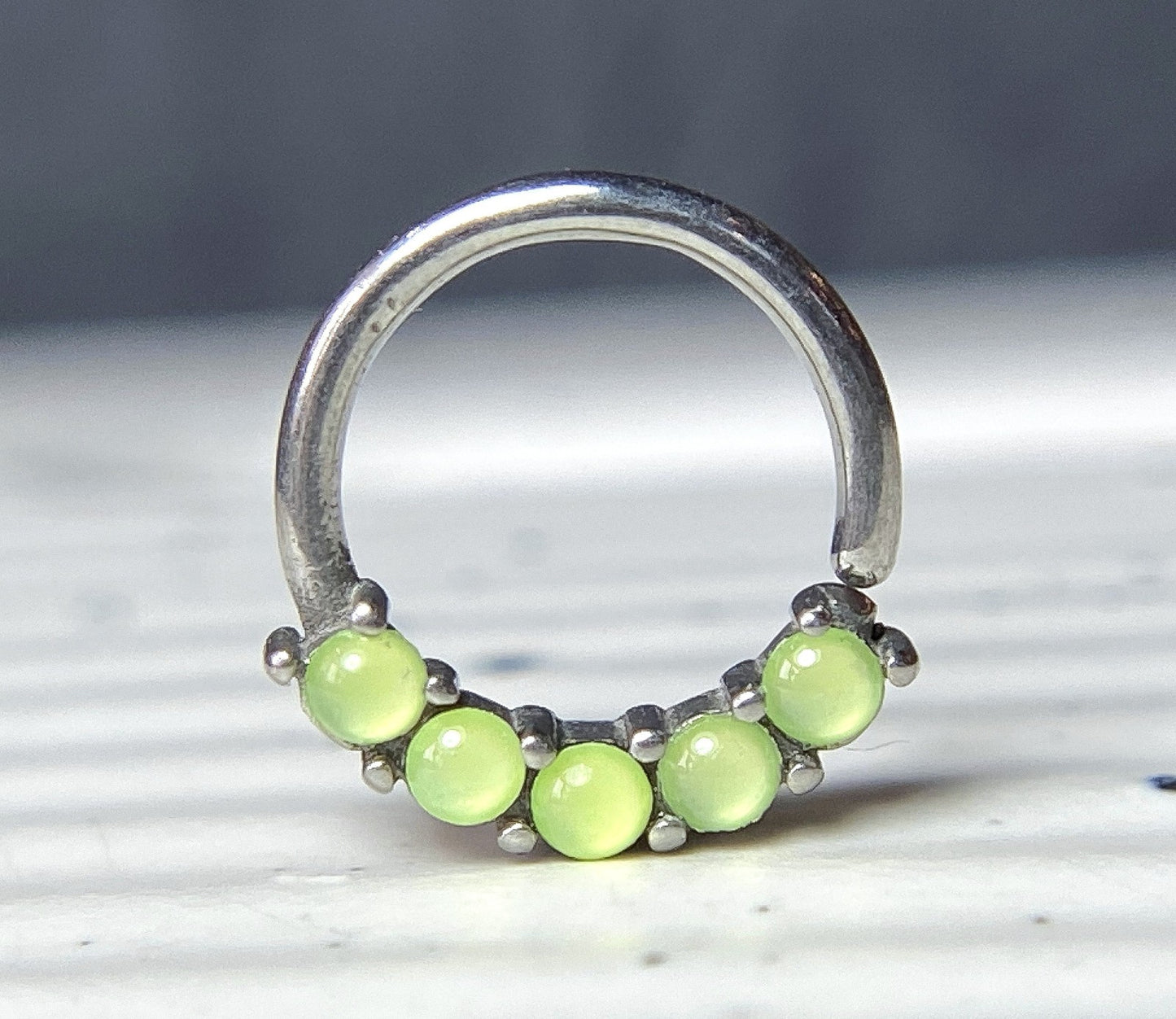 1pc Bendable 5 Illuminating Stone Hoop Septum Ring Cartilage Daith Helix Tragus