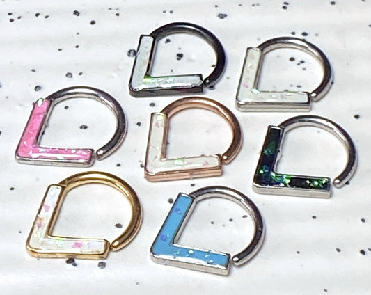 1pc Chevron Opal Glitter Bendable Ring Nose Septum Cartilage Helix Daith Tragus