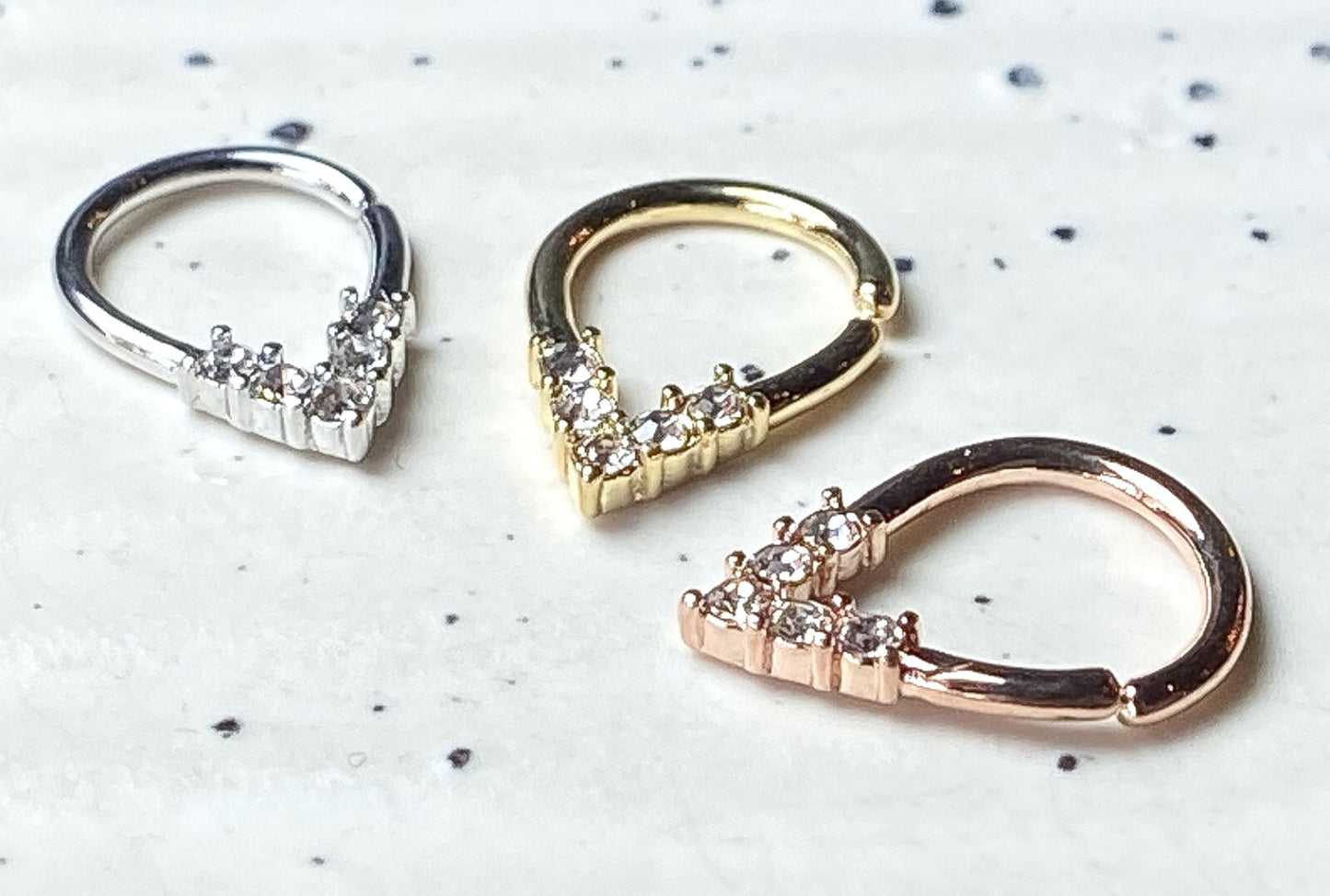 1pc Pear Shaped Bendable Hoop CZ Gem Ring Septum Daith Rook Tragus Ear Cartilage