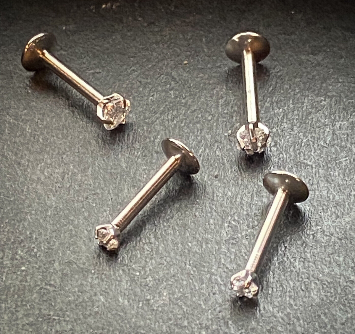 4pc Value Pack Internally Threaded Heart, Round, Square, Star Shaped Gem Labrets