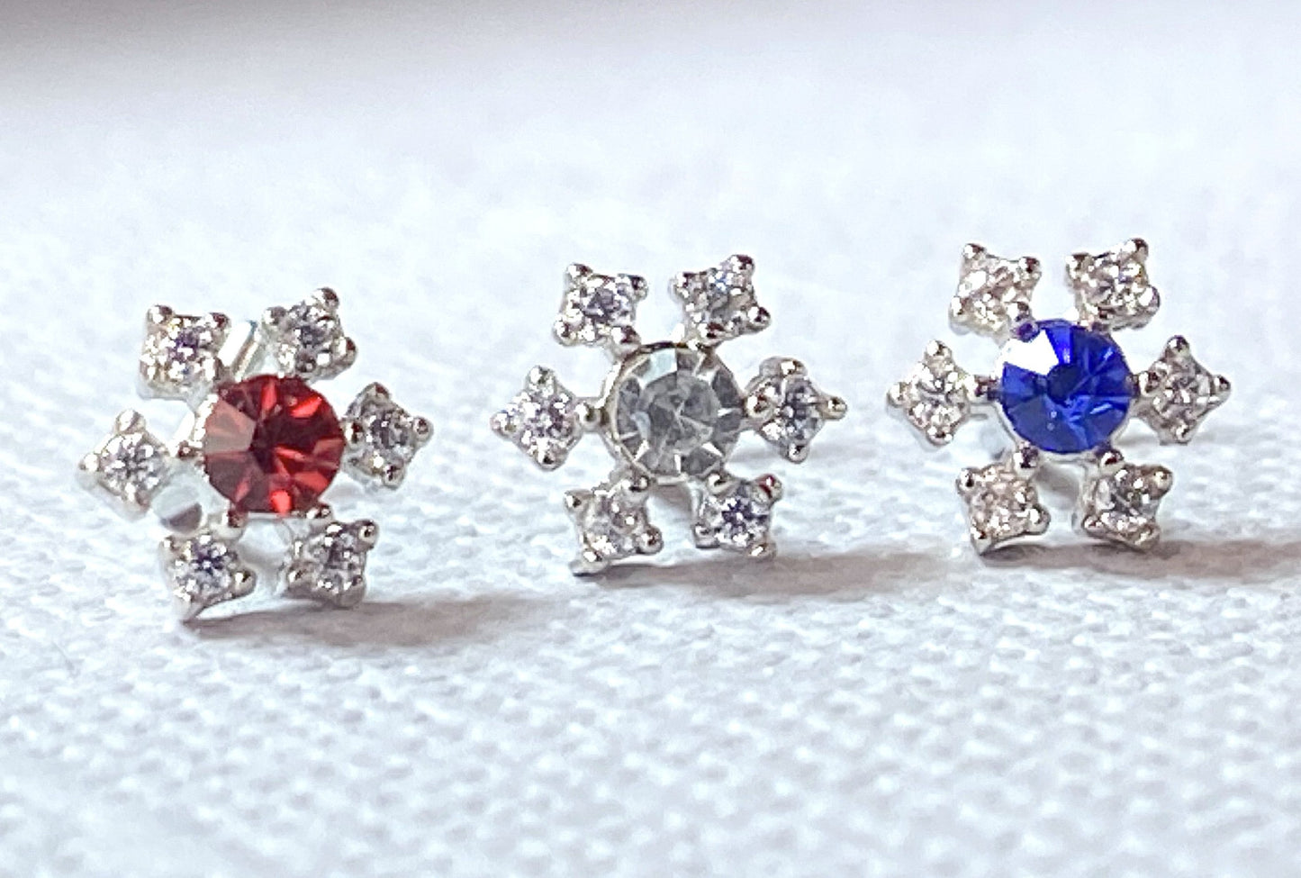 1pc CZ Gem Flower L-Bend 20g Nose Ring Stud Screw 316L Surgical Steel