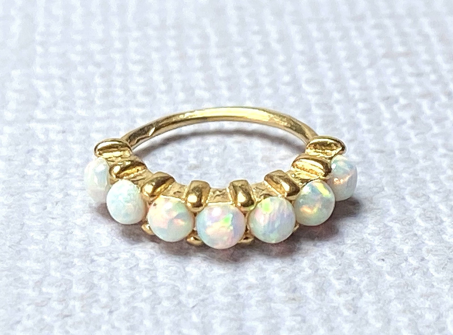 1pc Bendable 7 Opal Hoop Ring Nose Eyebrow Cartilage Rook Daith Helix Tragus