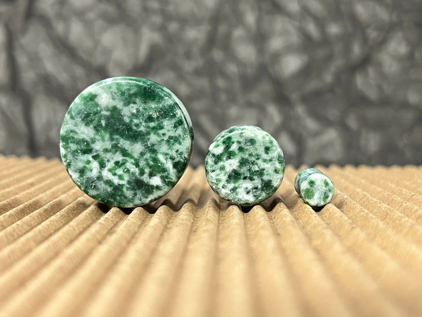 PAIR Qinghai Jade Stone Double Flare Plugs Organic Tunnels Gauges Body Jewelry