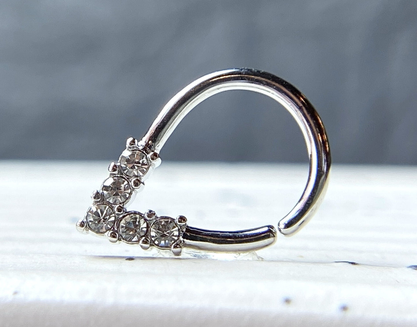 1pc Pear Shaped Bendable Hoop CZ Gem Ring Septum Daith Rook Tragus Ear Cartilage