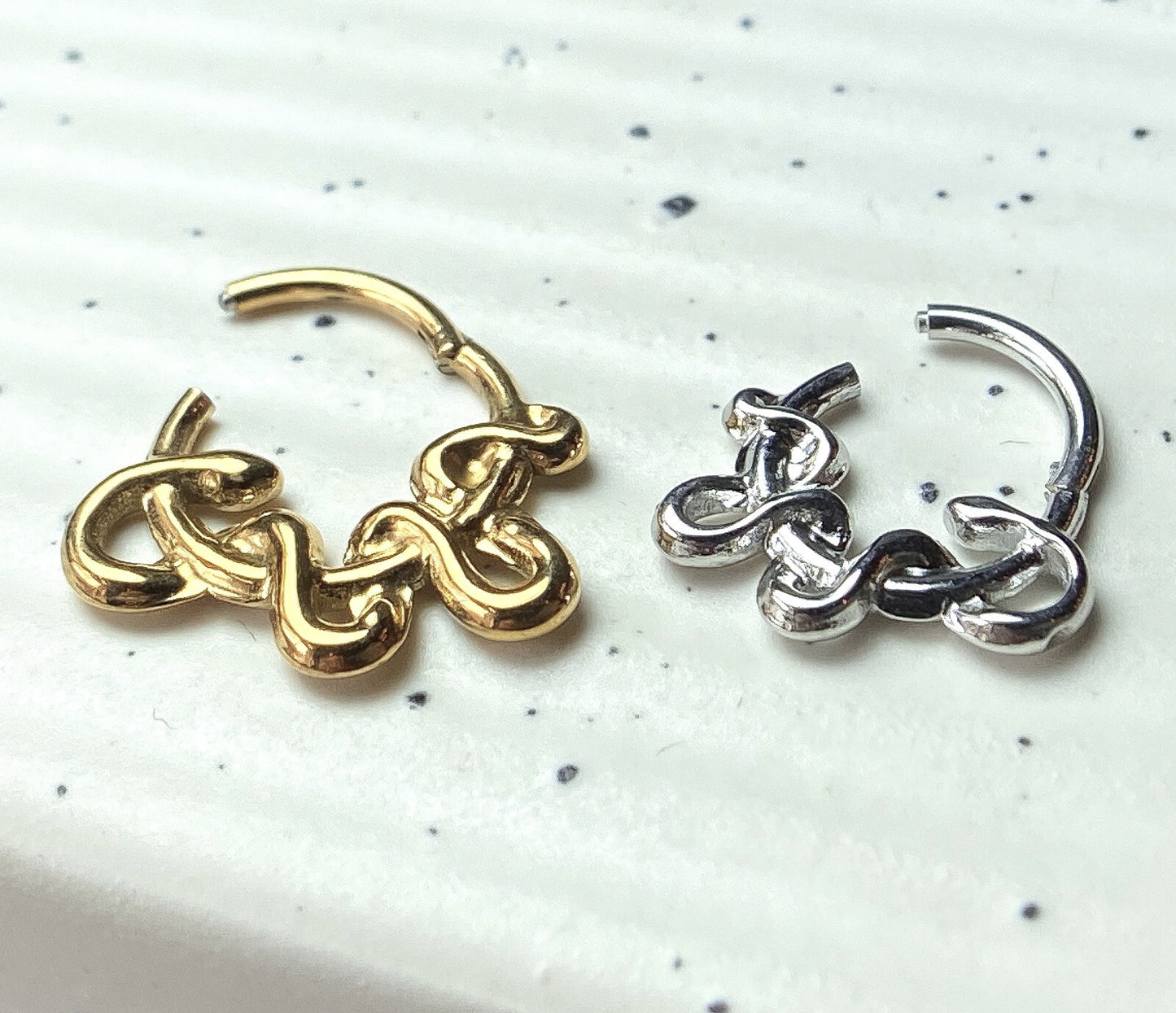 1pc Twisted Snake Hinged Segment Ring Helix Septum Clicker Body Jewelry