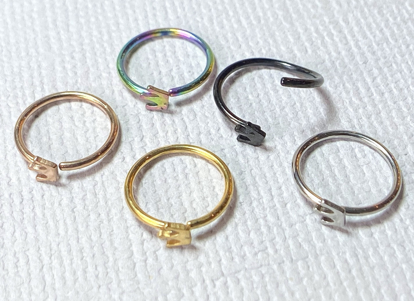 1pc Bendable Steel Hoop Nose Cartilage Ring Crown Rook Daith Helix Tragus