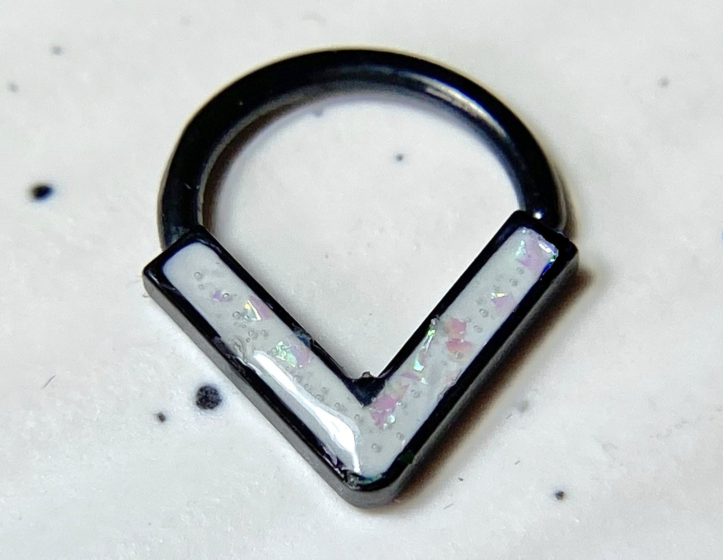 1pc Chevron Opal Glitter Bendable Ring Nose Septum Cartilage Helix Daith Tragus