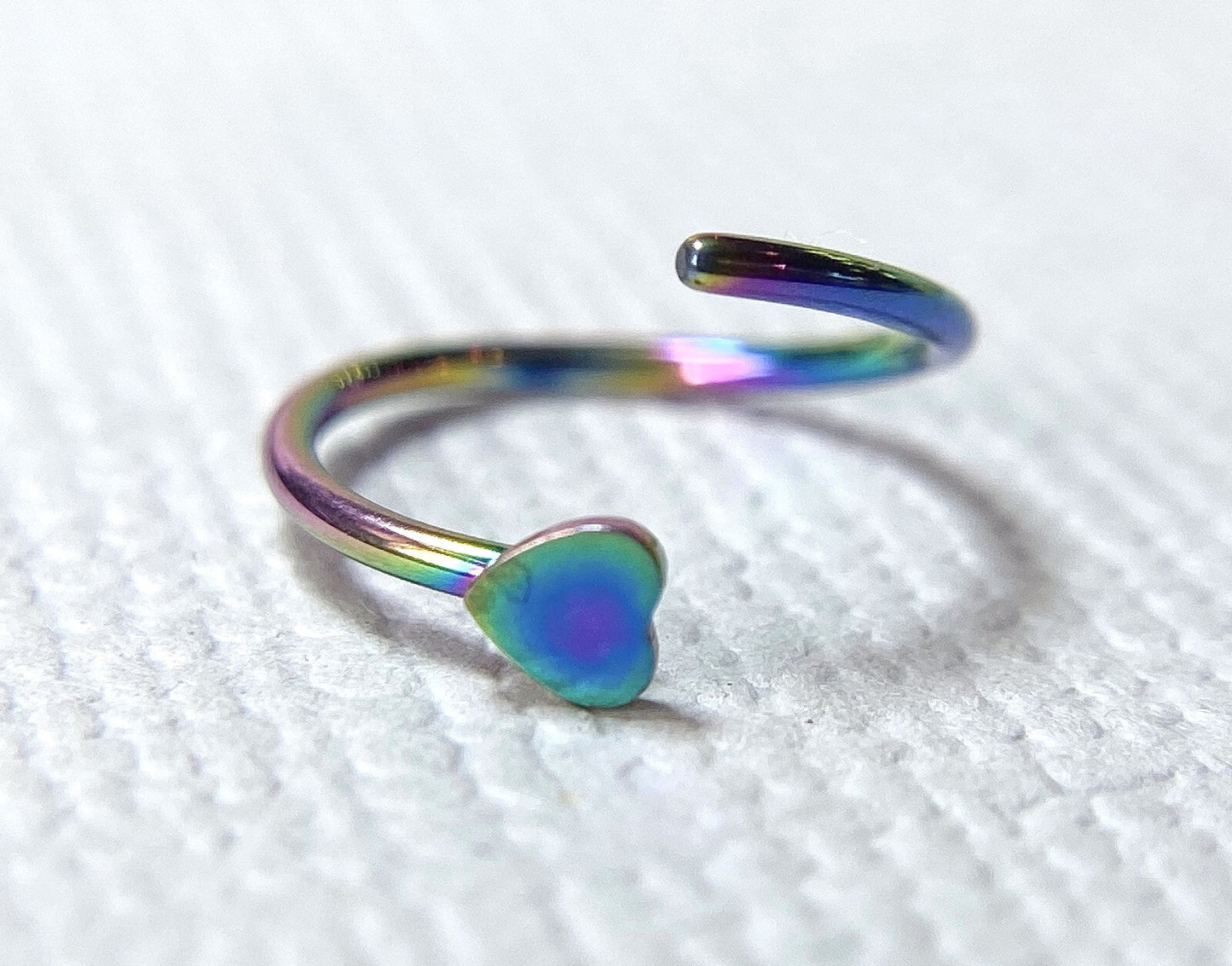 1pc Bendable Steel Hoop Nose Cartilage Ring Heart Rook Daith Helix Tragus