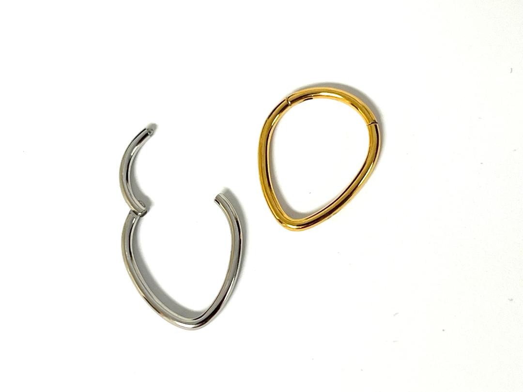 1pc Teardrop Hinged Segment Ring 16g Septum Helix Orbital Daith Tear Drop