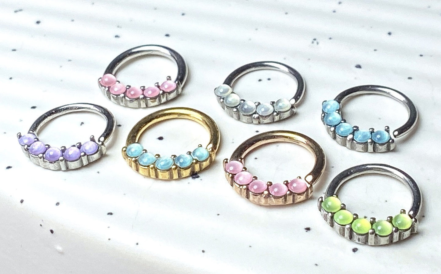 1pc Bendable 5 Illuminating Stone Hoop Septum Ring Cartilage Daith Helix Tragus