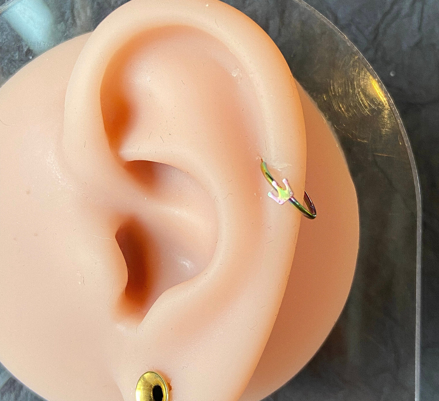 1pc Bendable Steel Hoop Nose Cartilage Ring Crown Rook Daith Helix Tragus