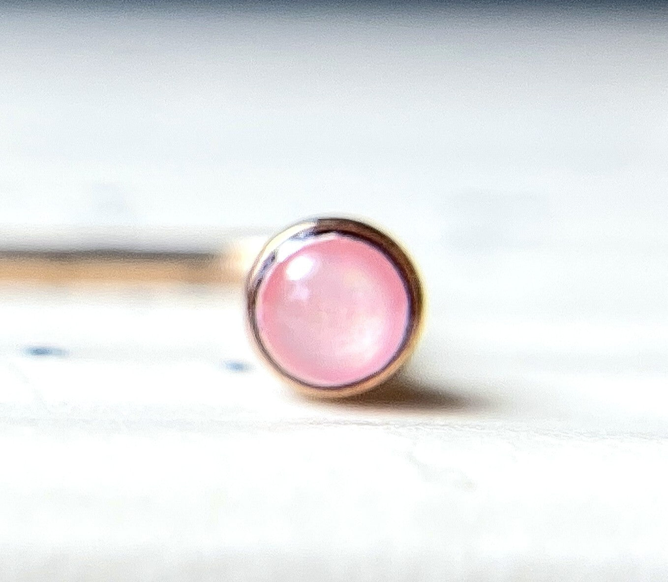 1pc Illuminating Stone L-Bend Nose Ring Piercing Jewelry 20g Nostril Stud Screw