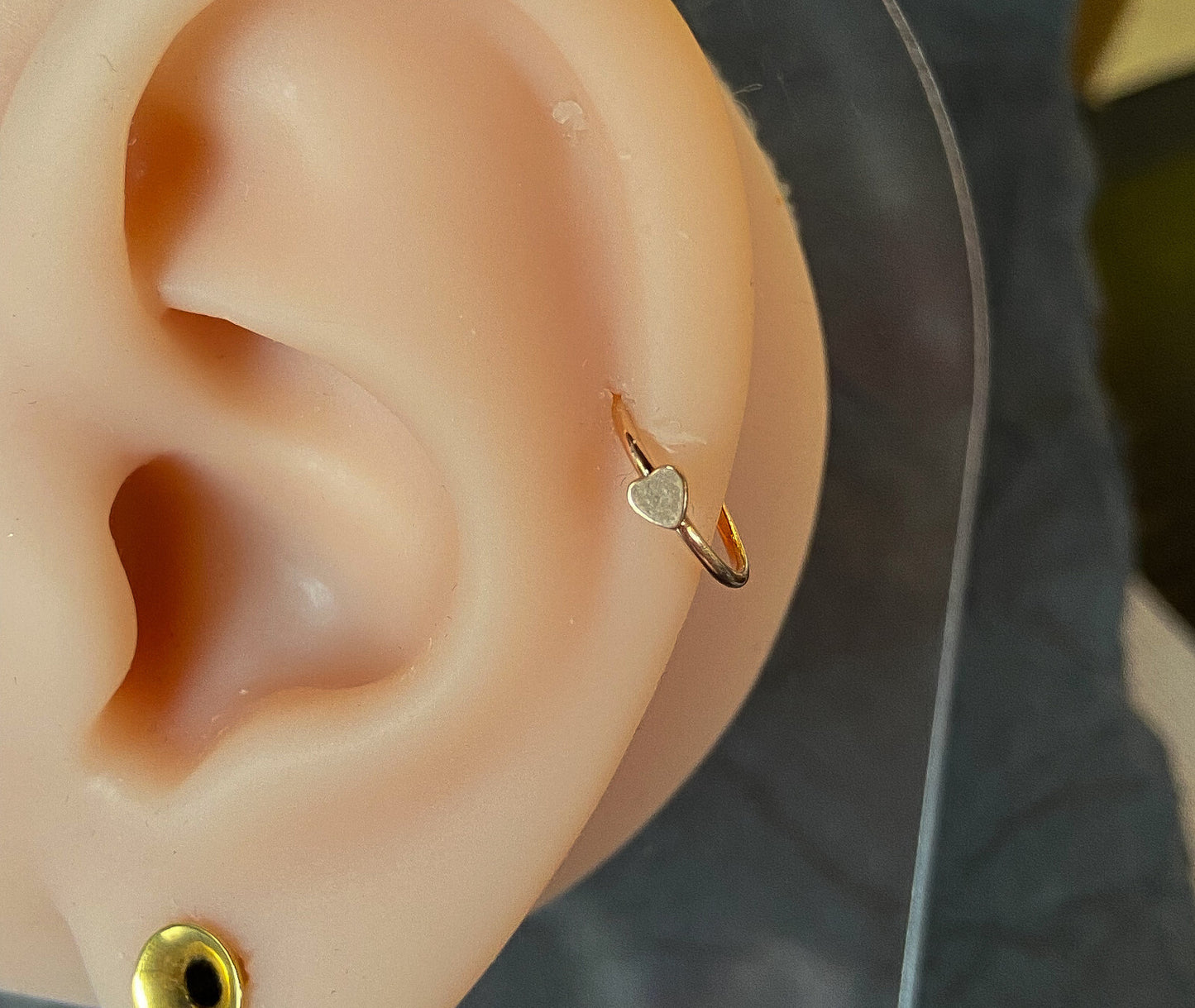 1pc Bendable Steel Hoop Nose Cartilage Ring Heart Rook Daith Helix Tragus