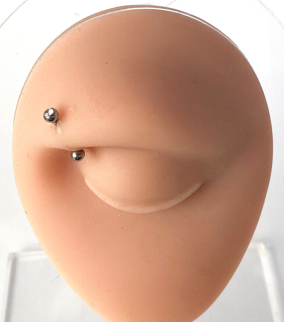 Clear Gem Internally Threaded 14g or 16g Barbell Tongue, Tragus, Nipple Ring