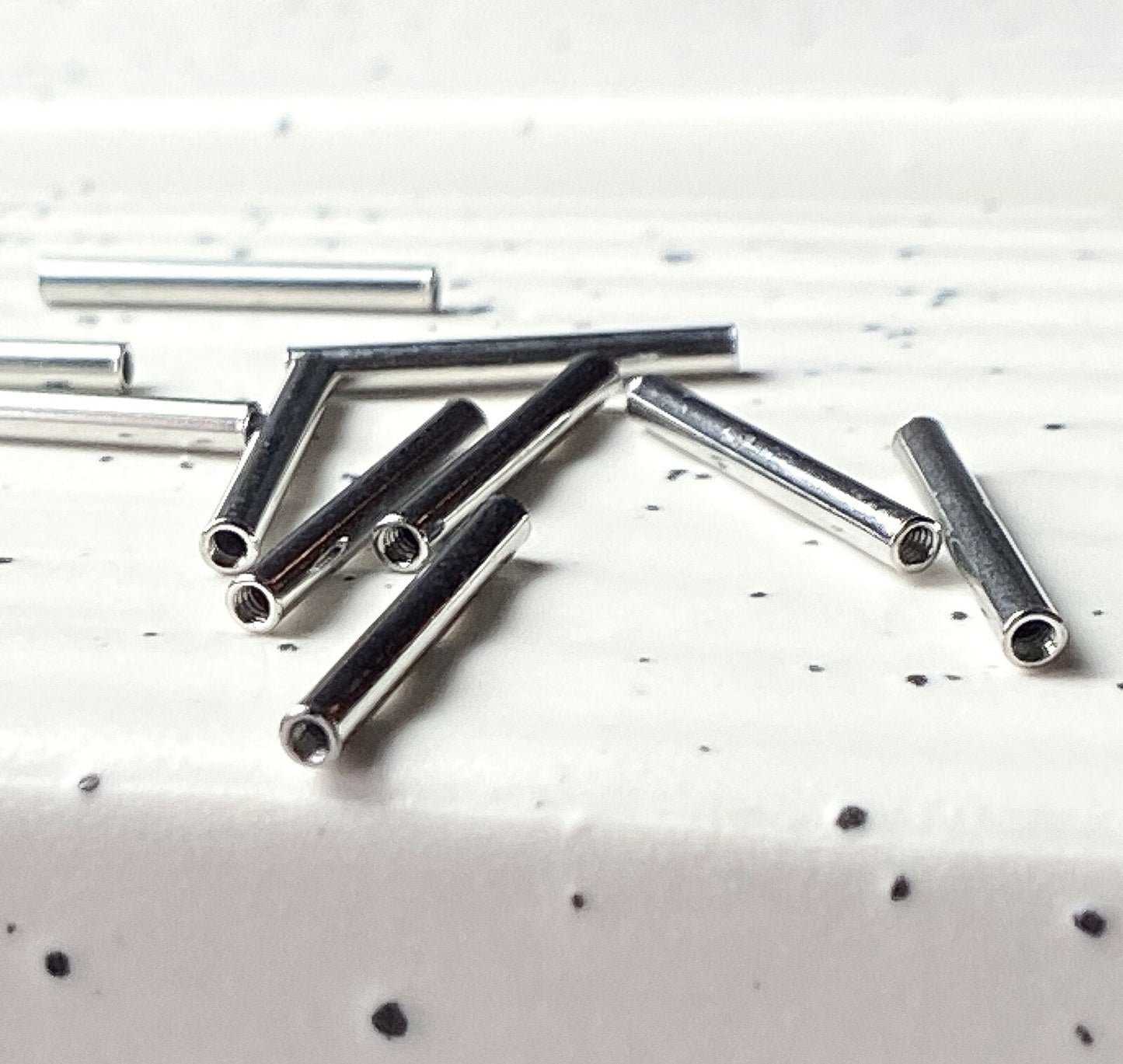 Body Jewelry Replacement Parts - 10pk Internally Threaded Steel Straight Barbell