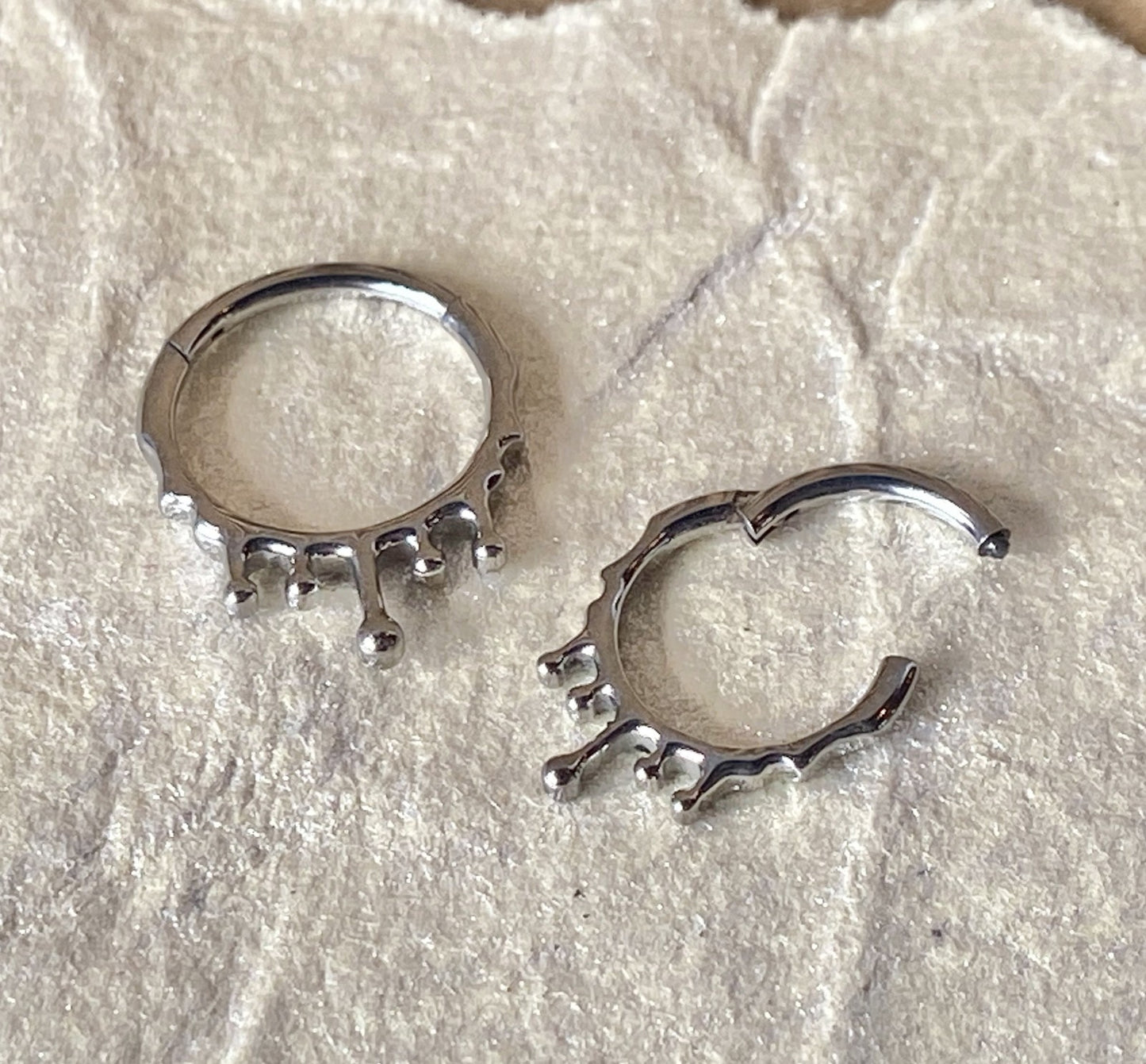 1pc Dripping Style Hinged Segment Ring Septum Clicker Hoop 316L Surgical Steel