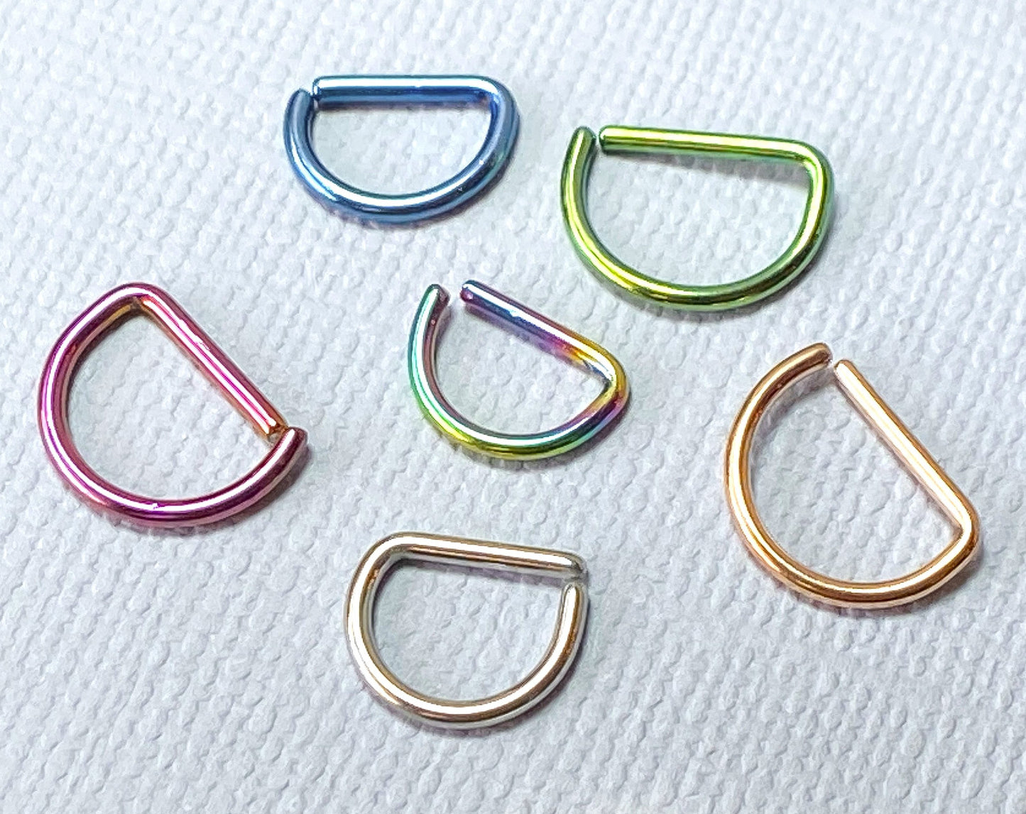 D-Shaped 16g Cartilage Rook Daith Helix Tragus Septum Nose Hoop Ring