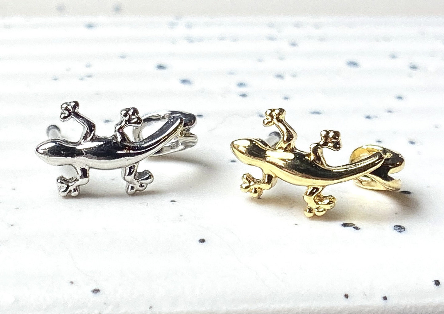 1pc Gecko Lizard Design Stud Nose Crawler Ring