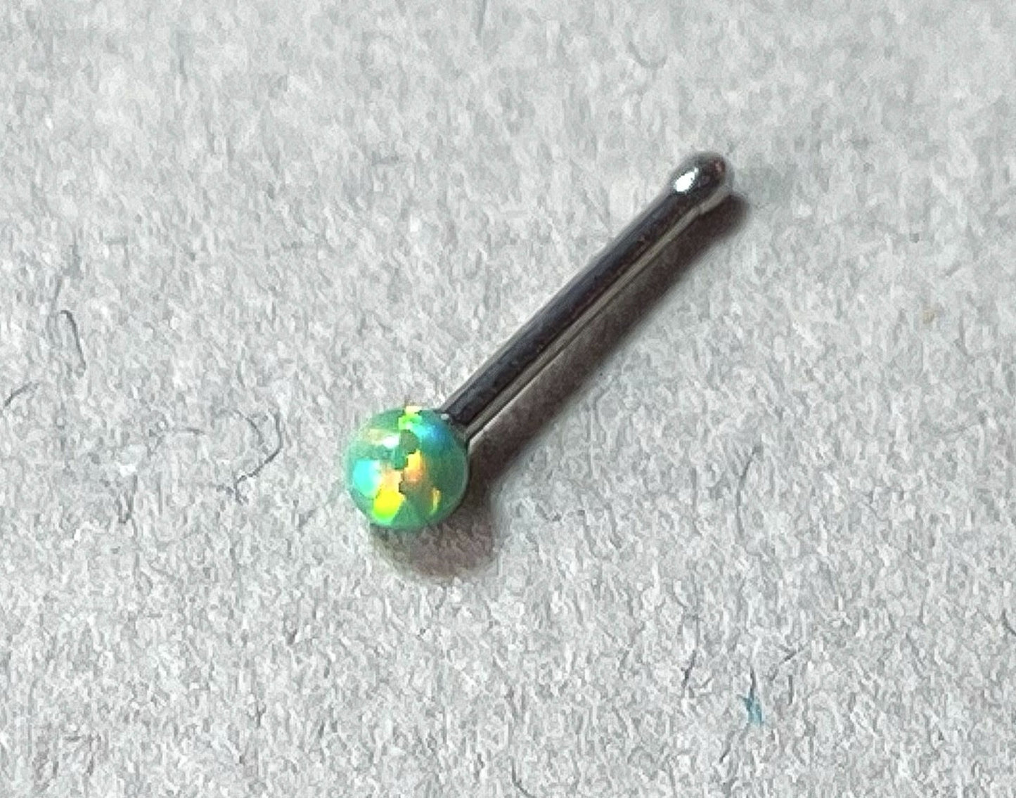 1pc Opal Ball Surgical Steel 20g Nose Stud Bone Ring - choose color