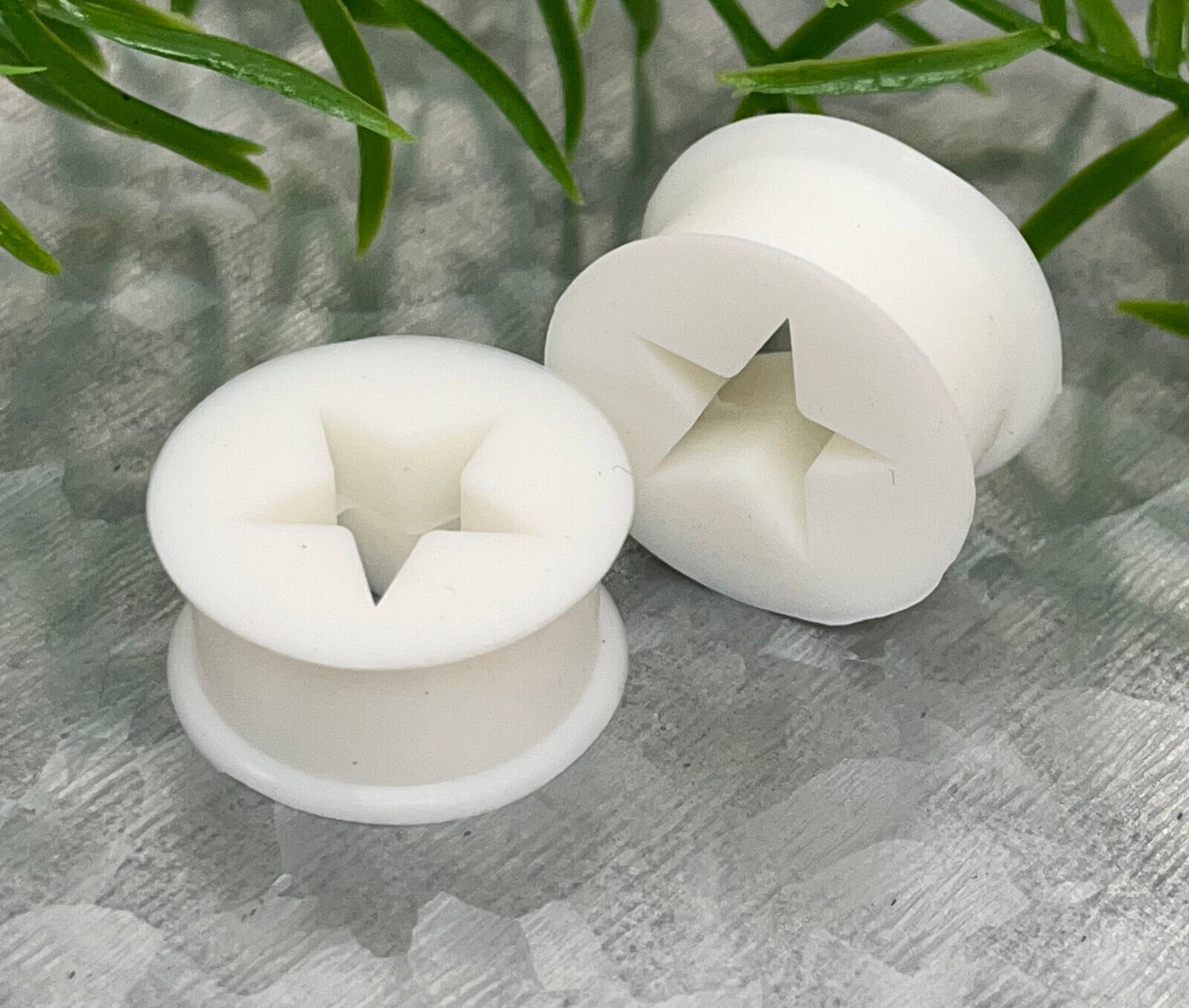 PAIR Star Silicone Tunnels Plugs Earlets Gauges Body Jewelry