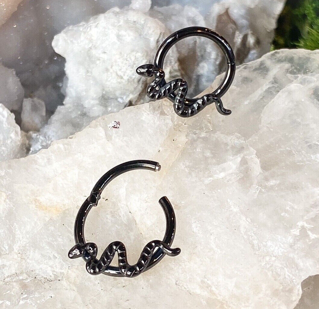 1pc Snake Hinged Segment Ring Septum Hoop Helix Daith Implant Grade 23 Titanium
